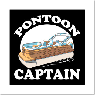 Pontoon Captain Boat Boating Posters and Art
